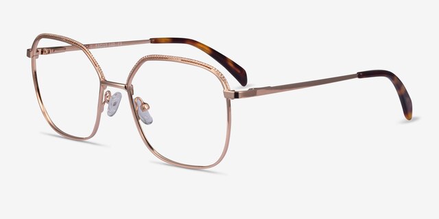 Chai Or rose MétalMontures de lunettes de vue d'EyeBuyDirect, Vue d'Angle
