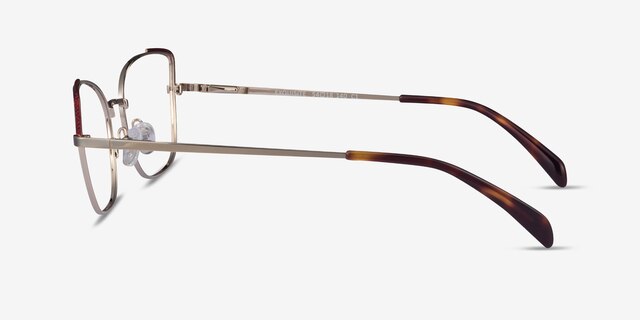 Exquisite Light Gold Burgundy MetalEyeglass Frames from EyeBuyDirect, Side View