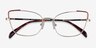 Exquisite Light Gold Burgundy MetalEyeglass Frames from EyeBuyDirect, Closed View