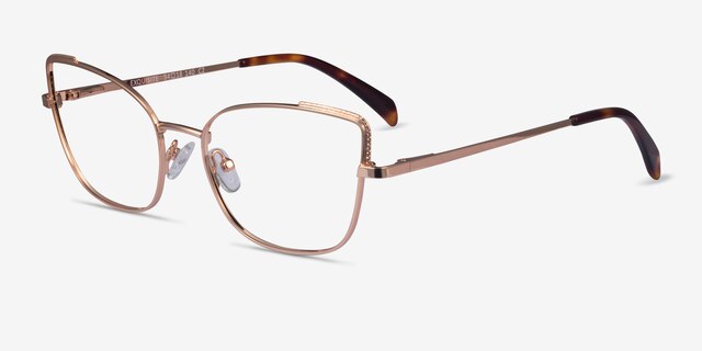 Exquisite Rose Gold MetalEyeglass Frames from EyeBuyDirect, Angle View