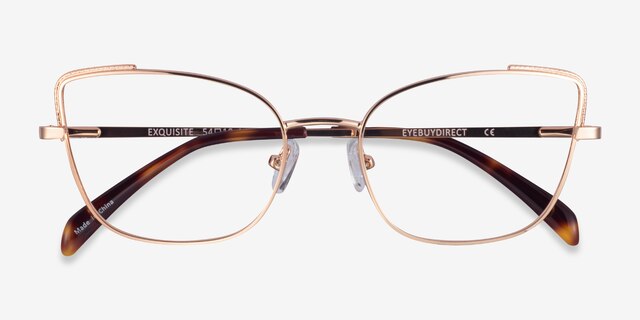 Exquisite Rose Gold MetalEyeglass Frames from EyeBuyDirect, Closed View