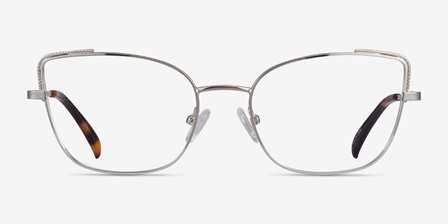 Exquisite Argenté MétalMontures de lunettes de vue d'EyeBuyDirect, Vue de Face
