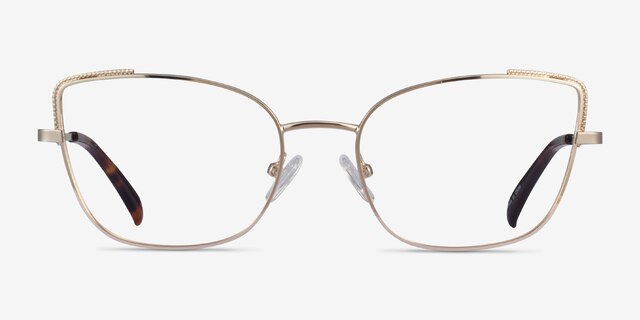 Exquisite Gold MetalEyeglass Frames from EyeBuyDirect, Front View