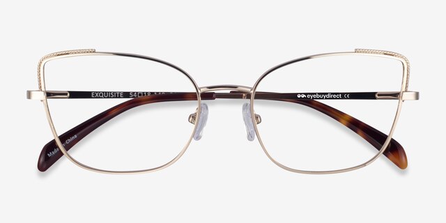Exquisite Gold MetalEyeglass Frames from EyeBuyDirect, Closed View