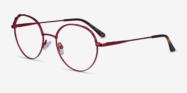 Cloud Burgundy MetalEyeglass Frames from EyeBuyDirect, Angle View