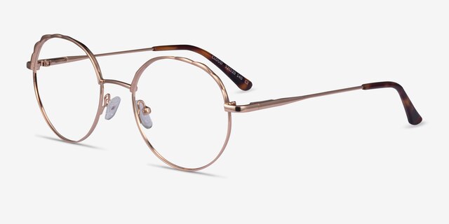 Cloud Rose Gold MetalEyeglass Frames from EyeBuyDirect, Angle View