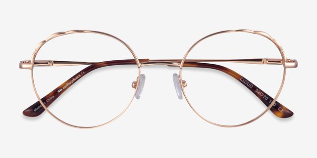 Cloud Rose Gold MetalEyeglass Frames from EyeBuyDirect, Closed View