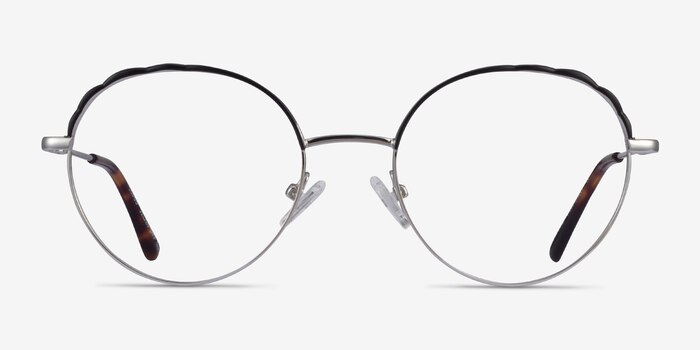 Cloud Silver Black Metal Eyeglass Frames from EyeBuyDirect