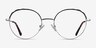 Cloud Silver Black MetalEyeglass Frames from EyeBuyDirect, Front View