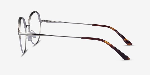 Cloud Silver Black MetalEyeglass Frames from EyeBuyDirect, Side View