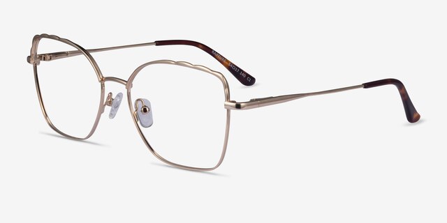 Rapture Gold MetalEyeglass Frames from EyeBuyDirect, Angle View