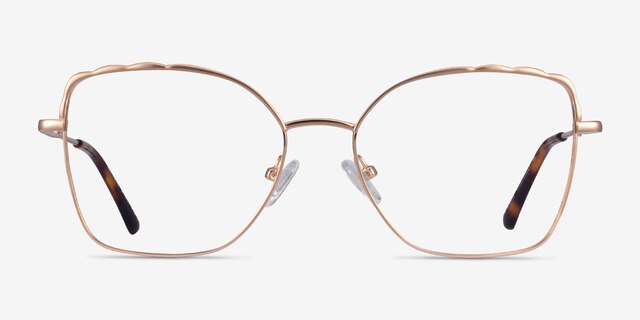 Rapture Rose Gold MetalEyeglass Frames from EyeBuyDirect, Front View