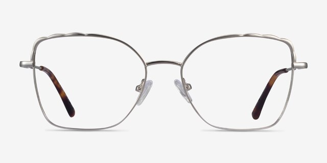 Rapture Silver MetalEyeglass Frames from EyeBuyDirect, Front View