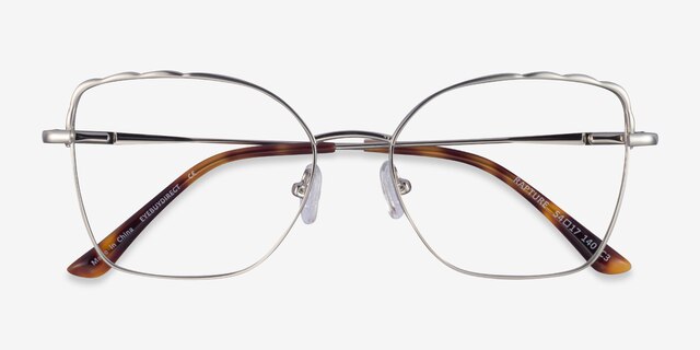 Rapture Silver MetalEyeglass Frames from EyeBuyDirect, Closed View
