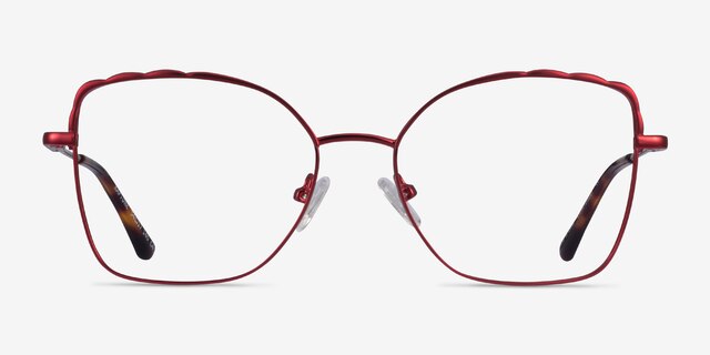 Rapture Burgundy MetalEyeglass Frames from EyeBuyDirect, Front View