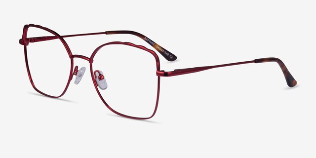 Rapture Burgundy MetalEyeglass Frames from EyeBuyDirect, Angle View