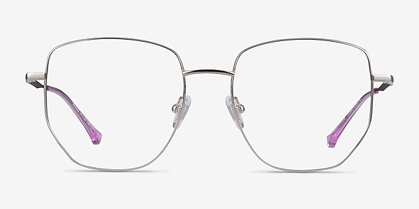 Nimble Silver & Purple Metal Eyeglass Frames