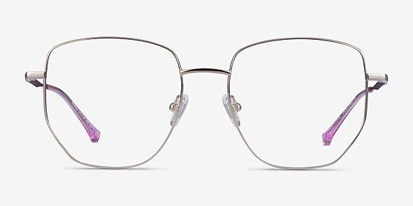 Nimble Silver & Purple Metal Eyeglass Frames