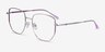Nimble Silver & Purple MetalEyeglass Frames from EyeBuyDirect, Angle View
