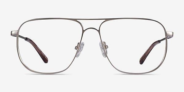 Dynamic Matte Silver Metal Eyeglass Frames