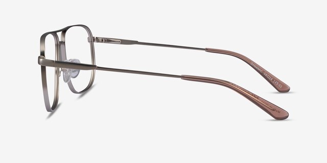 Dynamic Matte Silver MetalEyeglass Frames from EyeBuyDirect, Side View