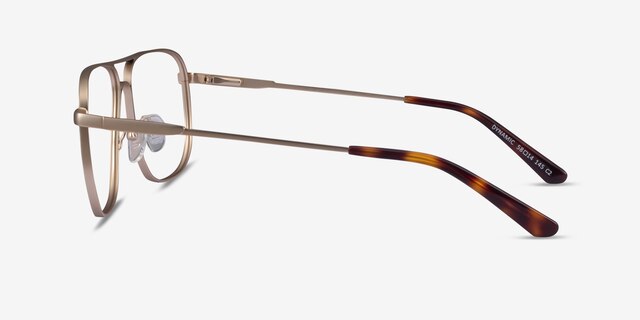 Dynamic Matte Gold MetalEyeglass Frames from EyeBuyDirect, Side View