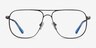 Dynamic Matte Gunmetal MetalEyeglass Frames from EyeBuyDirect, Front View