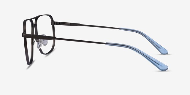Dynamic Matte Gunmetal MetalEyeglass Frames from EyeBuyDirect, Side View