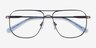 Dynamic Matte Gunmetal MetalEyeglass Frames from EyeBuyDirect, Closed View