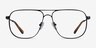 Dynamic Matte Black MetalEyeglass Frames from EyeBuyDirect, Front View