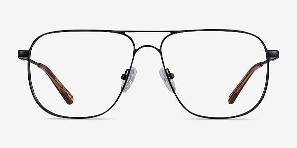 Dynamic Matte Black Metal Eyeglass Frames