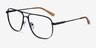 Dynamic Matte Black MetalEyeglass Frames from EyeBuyDirect, Angle View