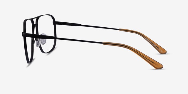 Dynamic Matte Black MetalEyeglass Frames from EyeBuyDirect, Side View