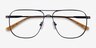 Dynamic Matte Black MetalEyeglass Frames from EyeBuyDirect, Closed View