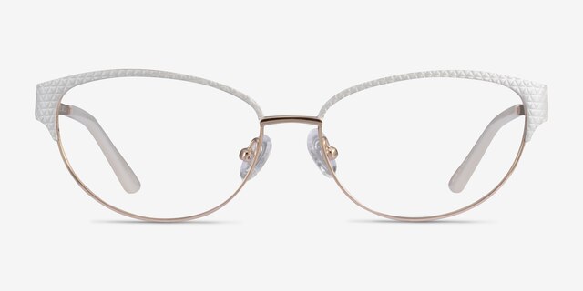 Experience White Gold MetalEyeglass Frames from EyeBuyDirect, Front View