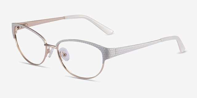 Experience White Gold MetalEyeglass Frames from EyeBuyDirect, Angle View