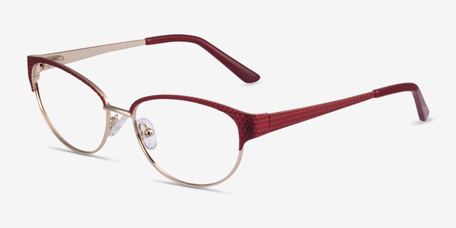 Experience Red Gold MetalEyeglass Frames from EyeBuyDirect, Angle View