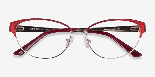 Experience Red Gold MetalEyeglass Frames from EyeBuyDirect, Closed View