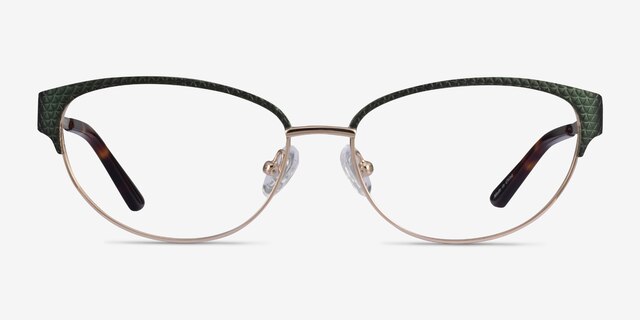 Experience Green Gold MetalEyeglass Frames from EyeBuyDirect, Front View