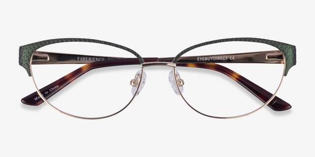 Experience Green Gold MetalEyeglass Frames from EyeBuyDirect, Closed View
