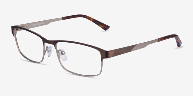 Quest Bronze Silver MetalEyeglass Frames from EyeBuyDirect, Angle View