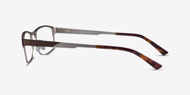 Quest Bronze Silver MetalEyeglass Frames from EyeBuyDirect, Side View