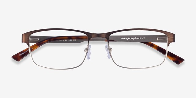 Quest Bronze Silver MetalEyeglass Frames from EyeBuyDirect, Closed View