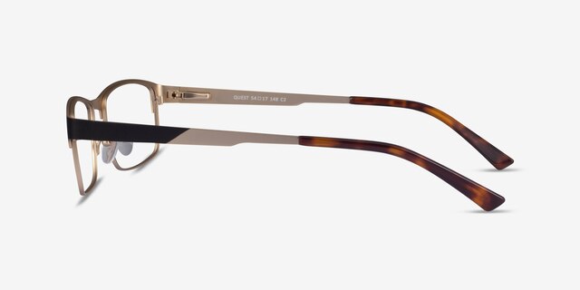 Quest Black Gold MetalEyeglass Frames from EyeBuyDirect, Side View