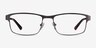 Quest Gunmetal MetalEyeglass Frames from EyeBuyDirect, Front View