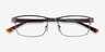 Quest Gunmetal MetalEyeglass Frames from EyeBuyDirect, Closed View