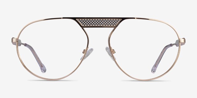 Flowing Gold MetalEyeglass Frames from EyeBuyDirect, Front View