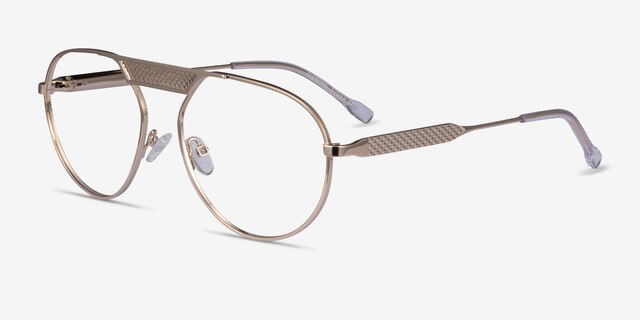 Flowing Gold MetalEyeglass Frames from EyeBuyDirect, Angle View