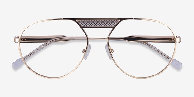 Flowing Gold MetalEyeglass Frames from EyeBuyDirect, Closed View