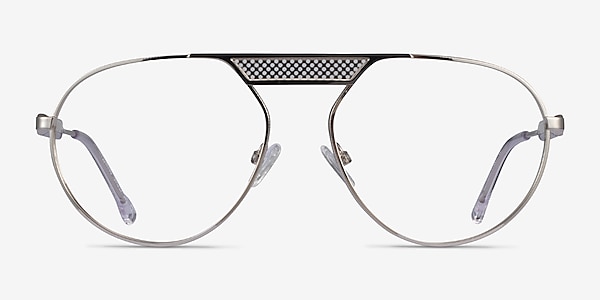 Flowing Silver Metal Eyeglass Frames